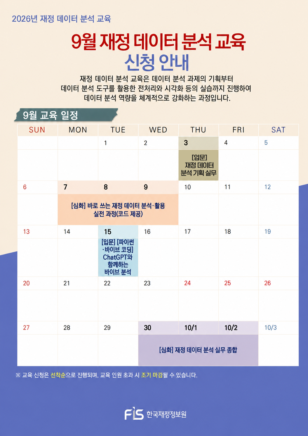 9월 재정 데이터 분석 교육 신청안내